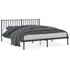 vidaXL Estructura cama sin colch&oacute;n con cabecero metal negro 180x200 cm