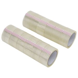 vidaXL Cinta de embalaje transparente 12 unidades 48 mm x 66 m