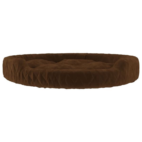 vidaXL Cama para perros de felpa marrón 110x90x23 cm