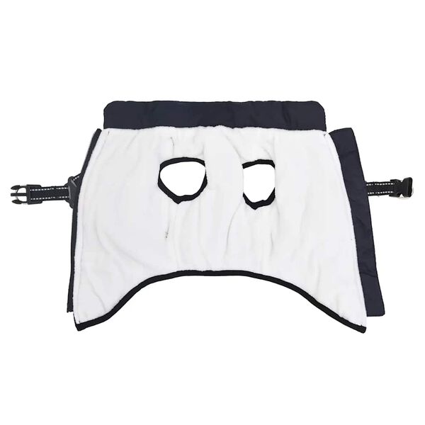 vidaXL Abrigo perro con arn&eacute;s impermeable reflectante L32 azul marino