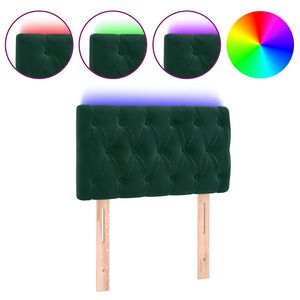 vidaXL Cabecero con LED de terciopelo verde oscuro 80x7x78/88 cm