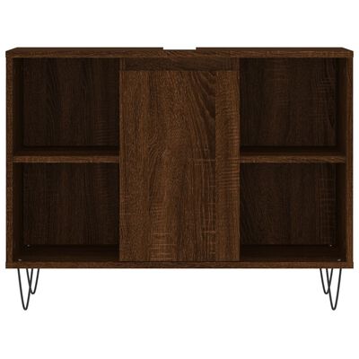 vidaXL Mueble de baño madera de ingeniería roble marrón 80x33x60 cm