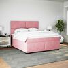 vidaXL Cama box spring con colch&oacute;n terciopelo rosa 180x200 cm