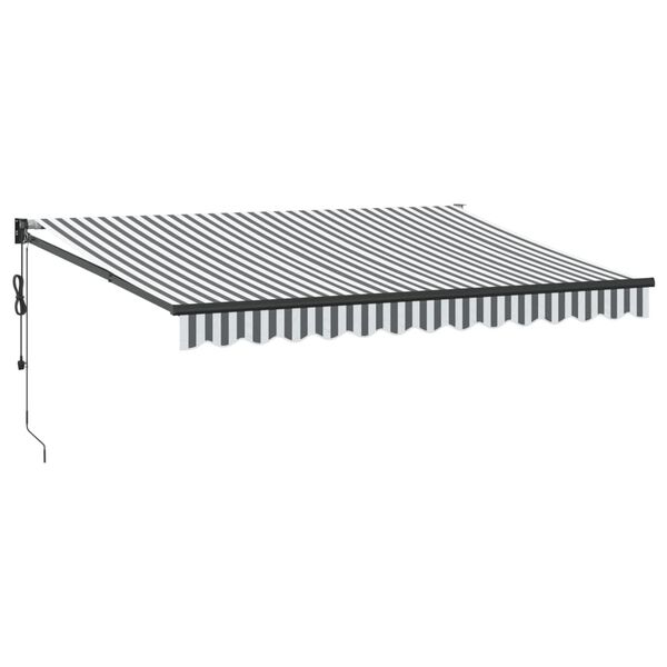 vidaXL Toldo retr&aacute;ctil aluminio y tela antracita y blanco 3,5x2,5 m