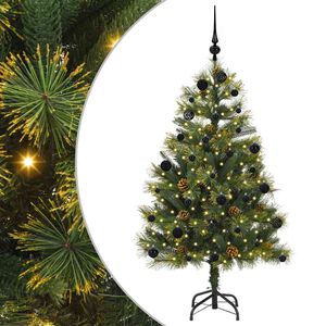 vidaXL &Aacute;rbol de Navidad artificial con ramas plegables y conos 150 cm