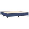 vidaXL Cama box spring colch&oacute;n y luces LED tela azul 200x200 cm