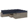 vidaXL Set de sof&aacute;s de jard&iacute;n 11 pzas y cojines rat&aacute;n sint&eacute;tico gris
