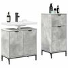 vidaXL Juego de muebles de ba&ntilde;o con caj&oacute;n 2 pcs Gris Concreto
