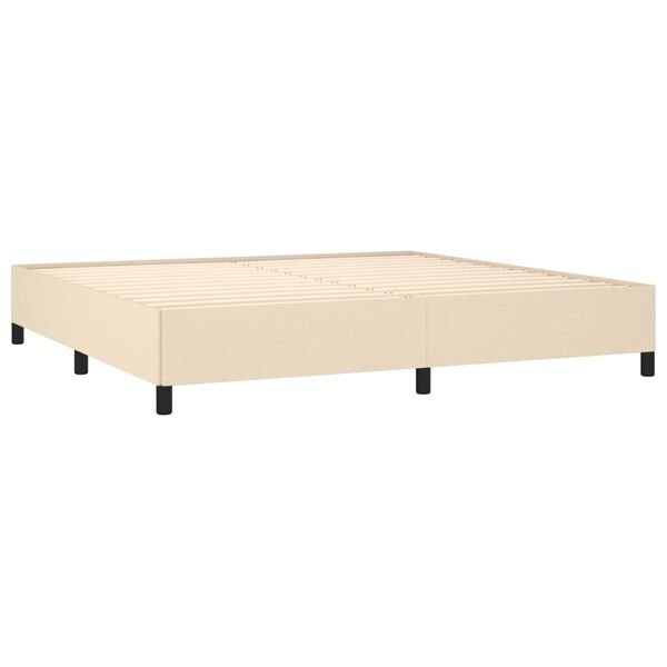 vidaXL Cama box spring con colch&oacute;n tela color crema 200x200 cm