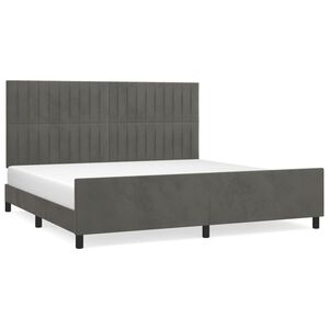 vidaXL Estructura cama sin colch&oacute;n terciopelo gris oscuro 200x200 cm