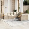 vidaXL Set de sof&aacute;s de jard&iacute;n 9 pzas con cojines rat&aacute;n sint&eacute;tico beige