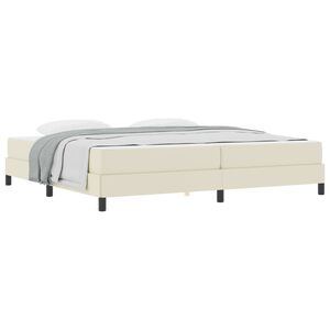 vidaXL Estructura de cama con colch&oacute;n Crema 200 x 200 cm tela