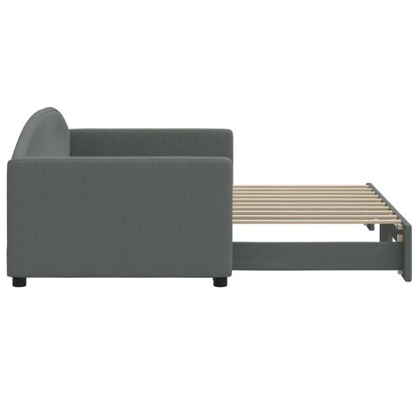 vidaXL Sof&aacute; cama nido tela gris oscuro 90x190 cm
