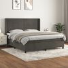 vidaXL Cama box spring con colch&oacute;n terciopelo gris oscuro 180x200 cm