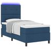 vidaXL Cama tipo Box Spring con colch&oacute;n con LED Azul 80 x 200 cm tela
