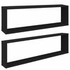 vidaXL Estantes cubo de pared 2 uds contrachapado negro 100x15x30 cm