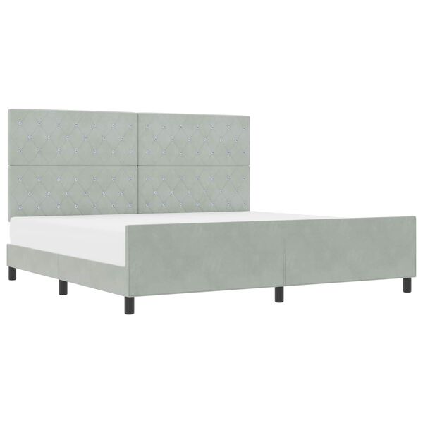 vidaXL Cama tipo Box Spring Gris claro 200 x 200 cm Terciopelo