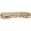 vidaXL Conjunto de sof&aacute;s de exterior 8 uds. Natural y Beige