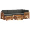vidaXL Conjunto de sof&aacute;s de exterior 7 uds. Natural y Antracita