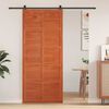 vidaXL Puerta Corrediza Marr&oacute;n 80 x 2,5 x 208 cm Madera de pino macizo