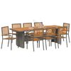 vidaXL Conjunto de Comedor de Jard&iacute;n 9 pcs Gris y marr&oacute;n