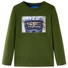 Camiseta infantil de manga larga caqui oscuro 128