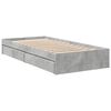 vidaXL Cama con cajones madera de ingeniería gris hormigón 75x190 cm