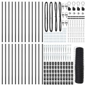 vidaXL Poste de Valla Gris