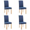 vidaXL Sillas de comedor 4 unidades tela azul