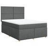 vidaXL Cama box spring con colchón tela gris oscuro 140x200 cm