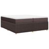 vidaXL Cama box spring con colch&oacute;n tela marr&oacute;n oscuro 200x200 cm