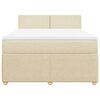 vidaXL Cama box spring con colch&oacute;n tela color crema 160x200 cm
