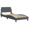 vidaXL Estructura de cama sin colch&oacute;n Hanko terciopelo gris oscuro 80x200 cm