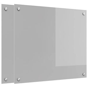 vidaXL Salpicadero de cocina 2 pcs Gris Claro 70 x 60 cm