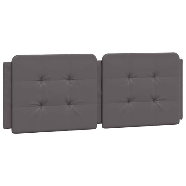 vidaXL Cabecero de cama acolchado Zadar cuero sint&eacute;tico gris 140 cm