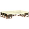 vidaXL Conjunto de sof&aacute;s de exterior con coj&iacute;n 9 pcs Natural y Crema