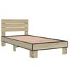 vidaXL Estructura cama madera ingenier&iacute;a metal roble Sonoma 75x190 cm
