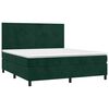 vidaXL Cama box spring colch&oacute;n y LED terciopelo verde oscuro 180x200cm