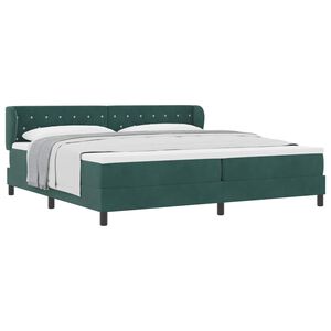 vidaXL Cama tipo Box Spring Verde oscuro 200 x 200 cm Terciopelo