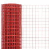 vidaXL Alambrada de gallinero acero revestimiento PVC rojo 25x1 m