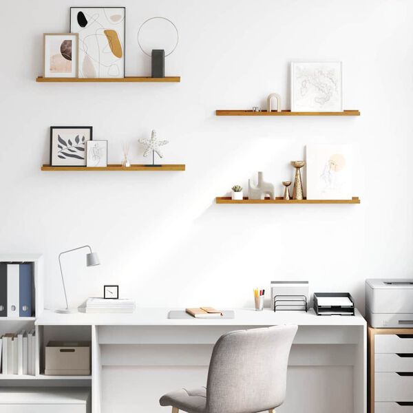 vidaXL Estante de pared 4 pcs Beige 80 x 9 x 3 cm Madera de ingenier&iacute;a