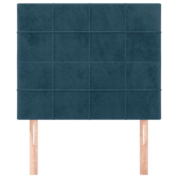 vidaXL Cabecero de cama azul oscuro 80x5x118/128 cm Terciopelo