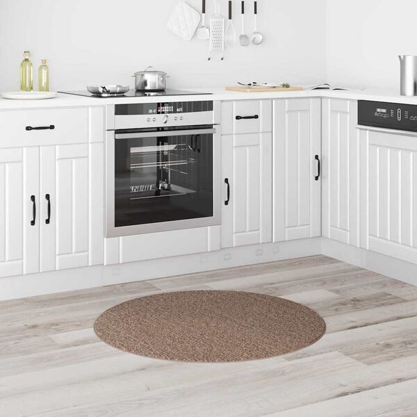 vidaXL Alfombra Shaggy Antideslizante Marr&oacute;n 90 x 90 cm PP