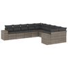 vidaXL Set de sof&aacute;s de jard&iacute;n 10 pzas con cojines rat&aacute;n sint&eacute;tico gris
