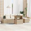 vidaXL Conjunto de Comedor de Jard&iacute;n con coj&iacute;n 6 pcs Beige y Crema