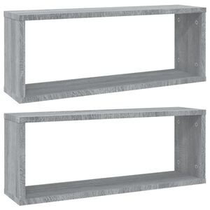 vidaXL Estantes c&uacute;bicos de pared 2 uds madera gris Sonoma 60x15x23 cm