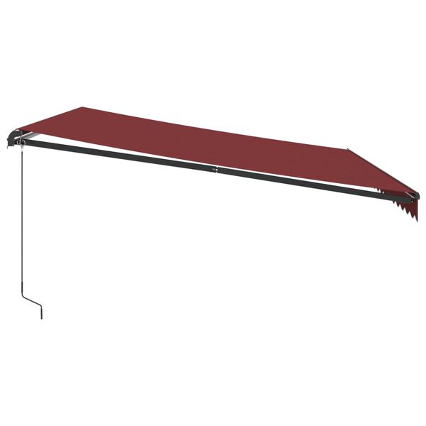 vidaXL Toldo retr&aacute;ctil manual color burdeos 450x350 cm