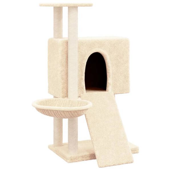 vidaXL Rascador para gatos con postes de sisal crema 96 cm