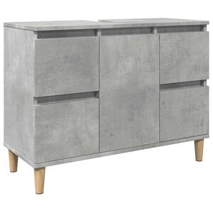 vidaXL Armario de lavabo madera contrachapada gris hormig&oacute;n 80x33x60cm