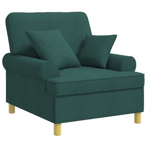 vidaXL Sill&oacute;n XL con cojines Verde oscuro Tela
